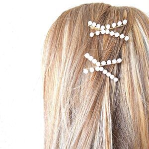 New ZARA crisscross pearl hair pins NWOT